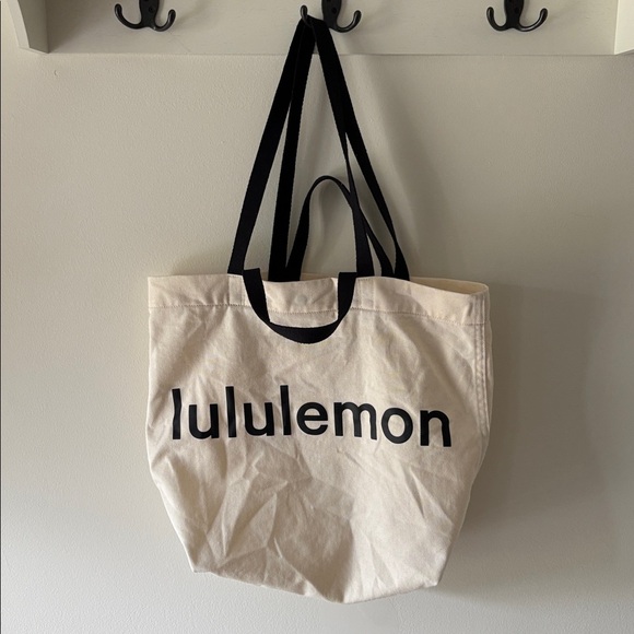 Lululemon Double Handle Canvas Tote Bag 17 L - Picture 2 of 4